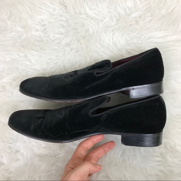 Dolce & Gabbana Men's Embroidered Velvet Slippers - Picture 5 of 8